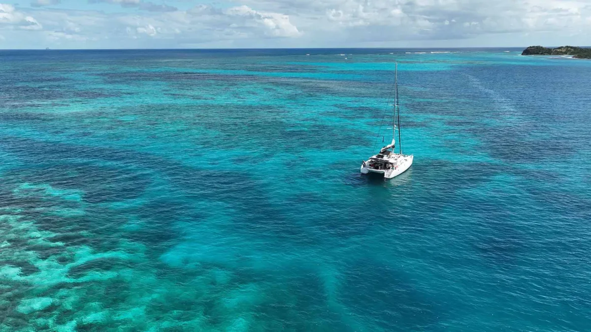 atlantic crossing turquoise water catamaran 